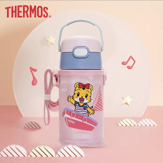 膳魔师巧虎联名款tritan吸管杯（带杯套粉）400ml 商品图0