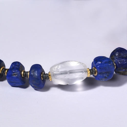 印度河谷高等级红缟玛瑙珠+青金石项链 商品图7