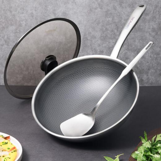 HAPPYCALL欢乐锅原装不锈钢蜂窝锅健康不粘锅 无油烟炒锅炒菜锅不挑炉灶 3500-8615 商品图4