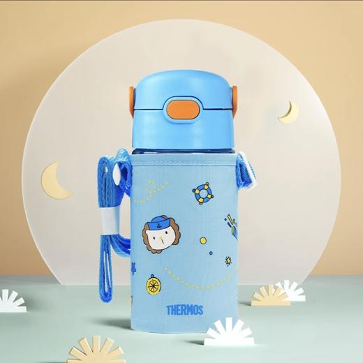 膳魔师tritan吸管杯（带杯套蓝）400ml 商品图0