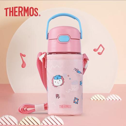 膳魔师tritan吸管杯（带杯套粉）400ml 商品图0