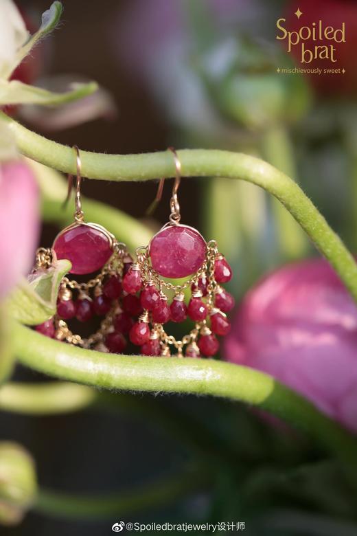 SpoiledBrat Jewelry 风铃系列红宝石耳环 商品图4