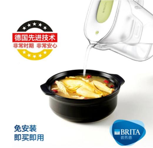 碧然德（BRITA）设计师滤水壶+去水垢专家版滤芯套装 设计师水壶绿+专家版滤芯（到手1壶4芯） 商品图1