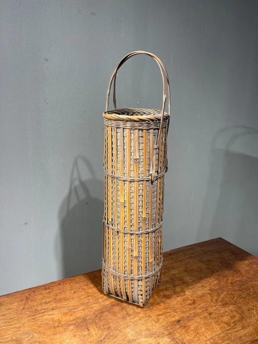 竹编提梁直筒式花器，顺丰包邮 商品图0