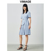 VIMAGE纬漫纪夏季通勤V领收腰西装裙连衣裙V1507125 商品缩略图3