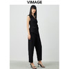 VIMAGE纬漫纪夏季假两件拼接宽松连体裤连衣裤休闲裤女裤V1507109 商品缩略图2