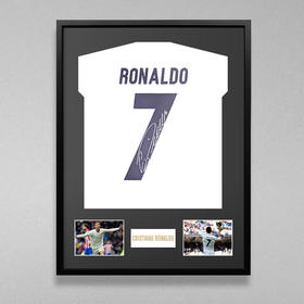 C罗亲签皇马2016-17主场全白特别版签名球衣含证书ICCRRMS44