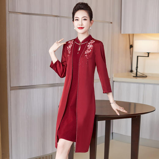 LC-2235新款春秋季高贵优雅结婚喜婆婆婚宴礼服连衣裙女 商品图3