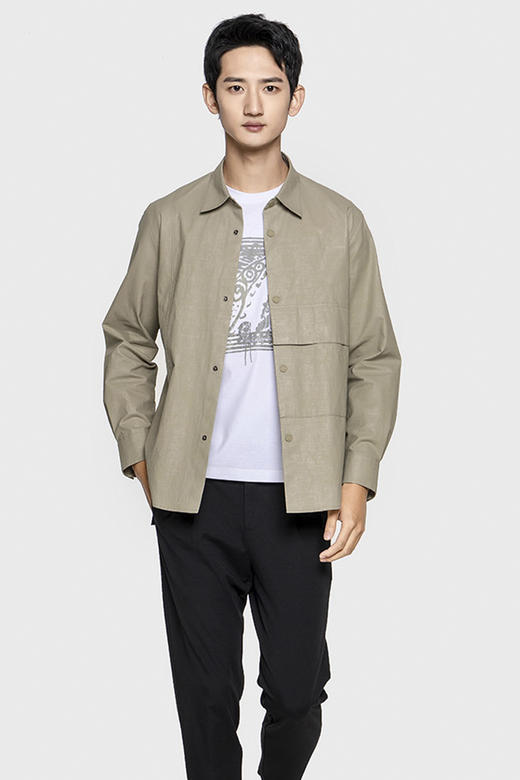 callisto卡其棉混纺休闲夹克  SPFEJ013KA 商品图0