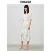 VIMAGE纬漫纪夏季新款印花小清新A字裙过膝半身裙女V1706314 商品缩略图1