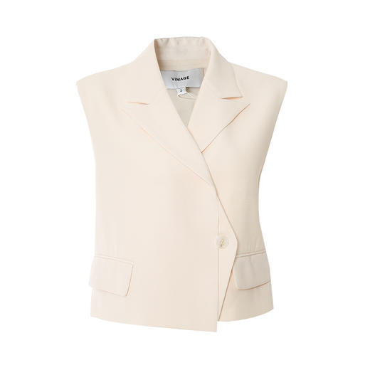 VIMAGE纬漫纪春季新款时尚百搭马甲干练修身西装马夹女外套V1713305 商品图6