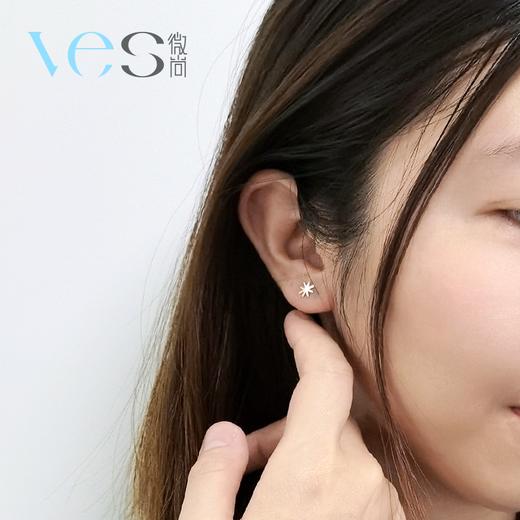 小众设计光芒银925不对称耳钉 商品图3