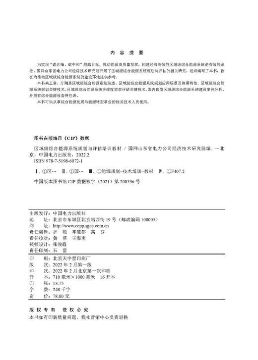区域级综合能源系统规划与评估培训教材 商品图3