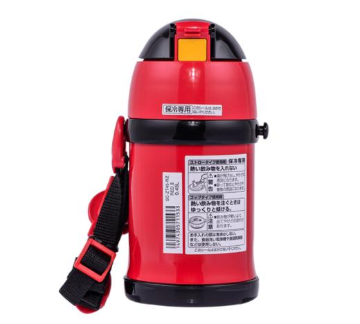 象印保温杯儿童水杯学生两用吸管杯户外水壶（吸管盖+保温盖）450ml SC-ZT45-RZ-红色消防车 商品图1