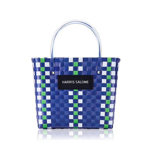 Harris Salome手工编织马赛克拼色菜篮子手提包 商品图11