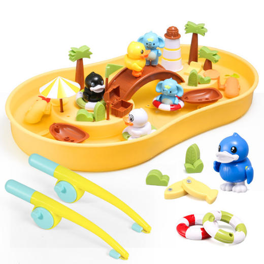 【玩沙戏水钓鱼盘 一套备齐花式玩】B.Duck小黄鸭宝宝戏水沙盘 释放baby玩沙天性 漂流冒险乐园 商品图7