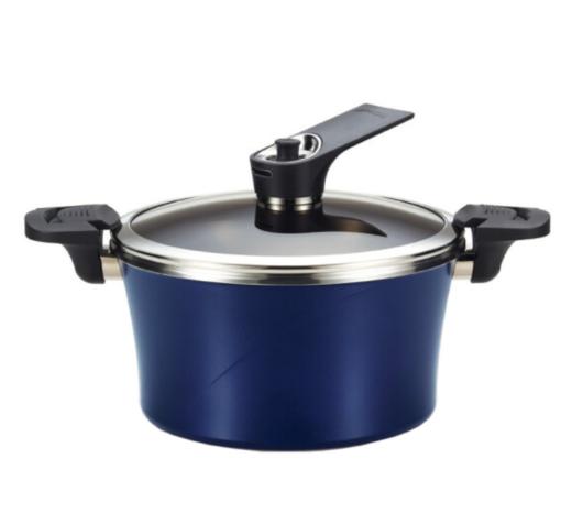 HAPPYCALLIH真空锅压力锅微压锅不粘汤锅24cm 蓝色20cm玻璃盖 3003-0083 商品图4