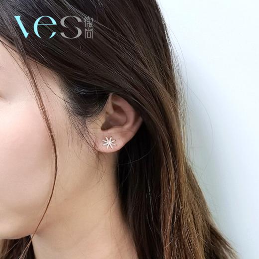 小众设计光芒银925不对称耳钉 商品图4