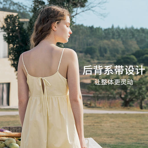 HSIA遐吊带睡裙女春夏款田园小憩刺绣花边清凉少女睡衣棉质家居裙 商品图3