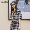 oldcolour2022春夏新品休闲气质格子短袖短外套女BO21041020B 商品缩略图2