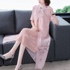 HT-N-E220-8071-2022春夏重工刺绣仿真丝桑蚕丝连衣裙假两件中长裙新款大码 商品缩略图2