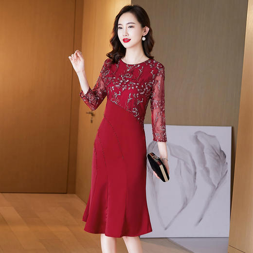 LC-2170高贵婚宴礼服连衣裙日常可穿喜婆婆时尚连衣裙 商品图3