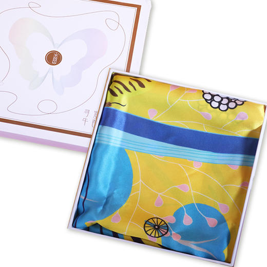 牛首山文创虎凤蝶丝巾100%桑蚕丝方巾春秋礼物送朋友国潮印花丝巾 商品图4