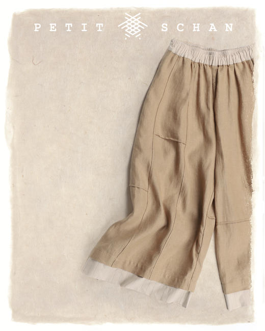 PETIT SCHAN小闪 CLO#079 爱丽丝的大裤裤 Alice’s pants 纯天然亚麻斜纹布法式田园风阔腿裤/裙裤 商品图1