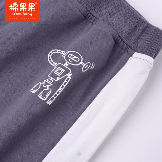 棉果果夏季男童纯棉针织七分裤运动休闲短裤M212201222336 商品图3