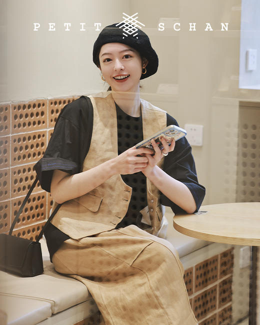 PETIT SCHAN小闪 CLO#079 爱丽丝的大裤裤 Alice’s pants 纯天然亚麻斜纹布法式田园风阔腿裤/裙裤 商品图5