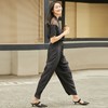 谜底2022夏季新款连体裤女夏通勤西装领抽强收腰休闲裤225MK6038 商品缩略图1
