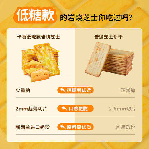 【低糖】卡慕岩烧芝士饼干118g*6盒 网红爆款 黑金薄脆 咸味 办公室零食小吃 低糖饼干 包邮 商品图2