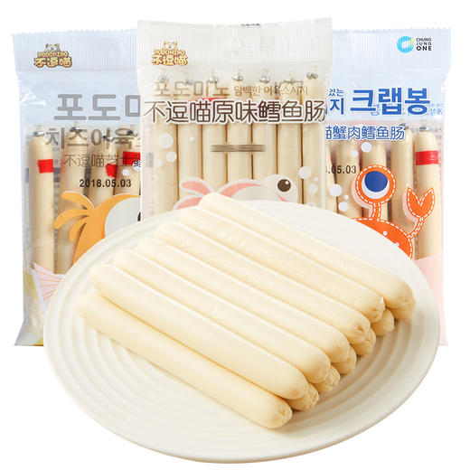 韩国不逗喵鳕鱼肠系列105g 原味/芝士/蟹肉味 即食鱼肉肠零食 033387/050059/050060-5 商品图2