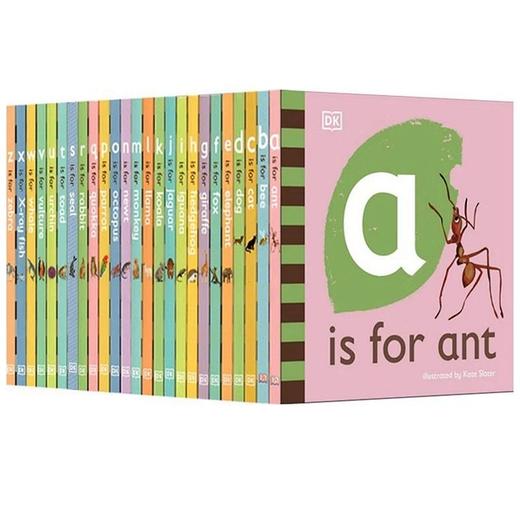 【必备字母书】 DK Alphabet A is for Ant - Z is for Zebra 纸板书 26册合售 0-6岁 幼儿英文字母单词认知 启蒙学习 商品图0