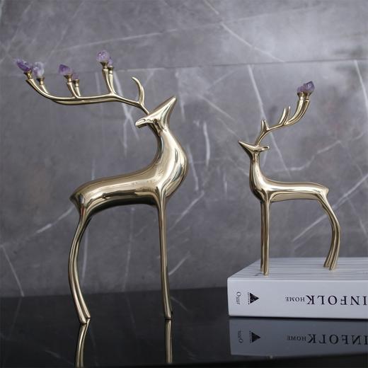 纯铜紫水晶对鹿 商品图0