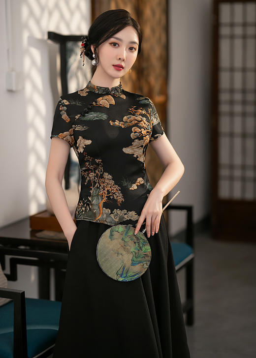 日常气质，老上海复古上衣大码中国风时尚旗袍套装ZA-3302 商品图0