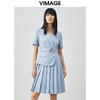VIMAGE纬漫纪夏季通勤V领收腰西装裙连衣裙V1507125 商品缩略图5