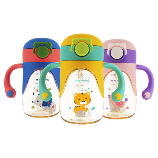 Yo Yo MonkeyPPSU成长吸管杯（手柄学饮款）MS1016/240ml 商品图0