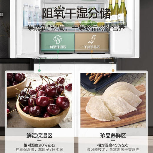 【国博联名】海尔冰箱全空间保鲜 家用一级变频风冷无霜506升十字四开门多门超薄平隐式零嵌入白色变温冰箱 AI智净 皓玉白 BCD-506WGHTD14WYU1 商品图5