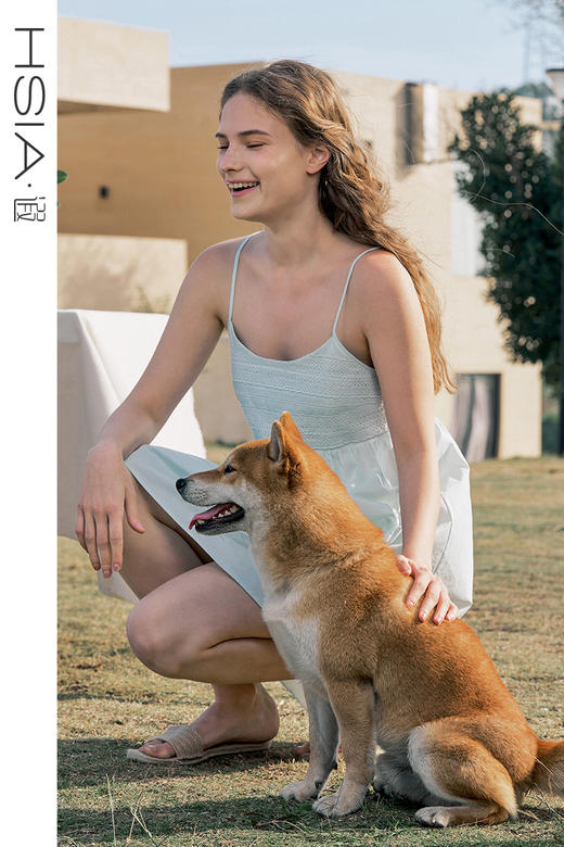 HSIA遐吊带睡裙女春夏款田园小憩刺绣花边清凉少女睡衣棉质家居裙 商品图5