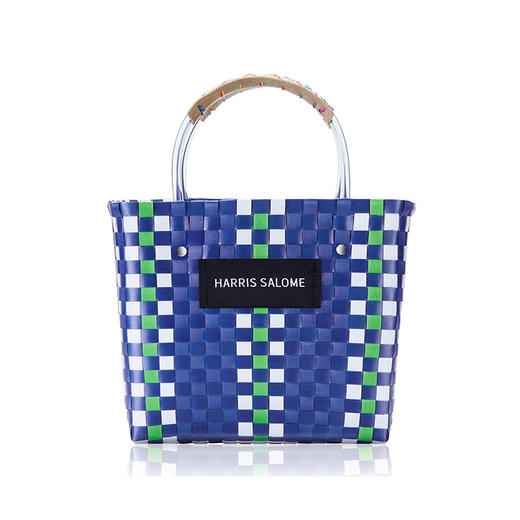 Harris Salome手工编织马赛克拼色菜篮子手提包 商品图10