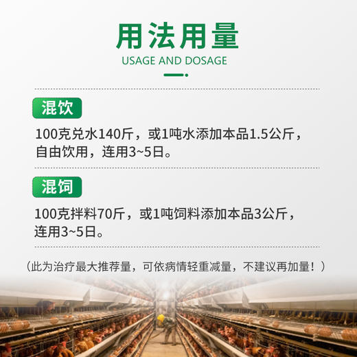 【巨龙呼畅】禽用10%延胡索酸泰妙菌素可溶性粉100g 商品图4