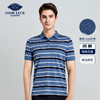 GOOD LUCK/德鲨棉桑蚕丝混纺弹力舒适条纹短袖POLO衫LY13199 商品缩略图0