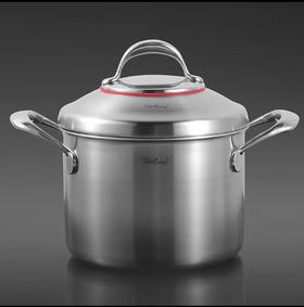 【无涂层 食品级304不锈钢】菲仕朗304不锈钢汤锅加厚加深煮炖锅无涂层燃气灶电磁炉通用