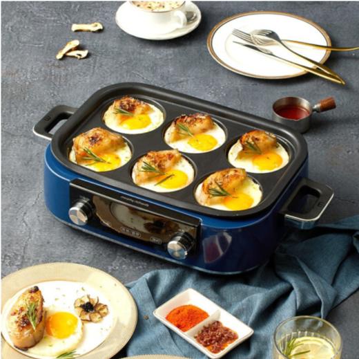 摩飞多功能锅二代 料理锅电火锅家用电蒸锅分体烤肉涮煎蒸煮电热锅大容量网红锅 MR9099 商品图1