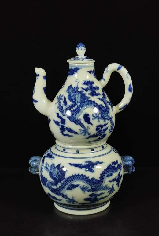 大清乾隆年制，官窑青花葫芦套酒壶，温酒壶 商品图0