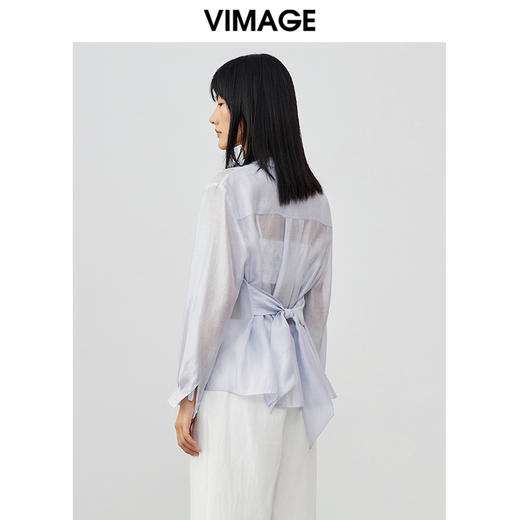 VIMAGE纬漫纪夏季新款简约时尚气质衬衫女衬衣女上衣V1709316 商品图4