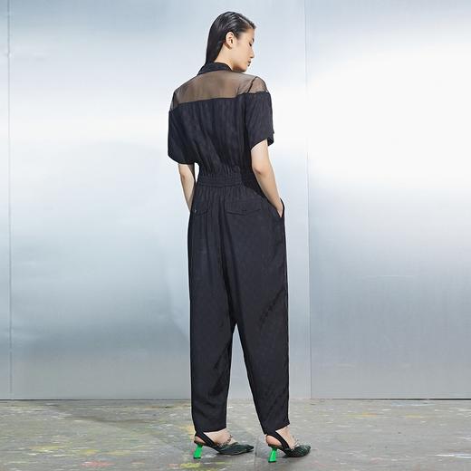 谜底2022夏季新款连体裤女夏通勤西装领抽强收腰休闲裤225MK6038 商品图2