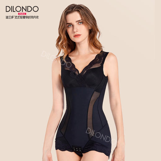 迪兰多塑形连体衣 高弹蕾丝镂空设，锁脂咖啡因面料透气性强,超好塑身衣 DL6360 商品图4