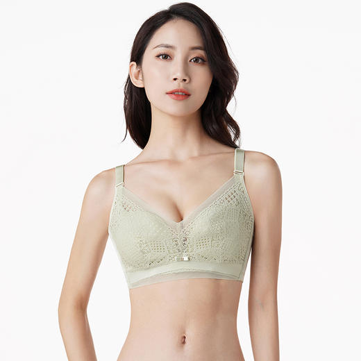 都市丽人C杯常规内衣完美包容超薄蕾丝四排扣无钢圈3/4杯常规文胸LB25S2 商品图0